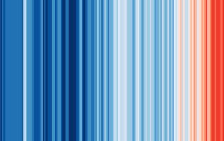 Bilden symboliserar global uppvärmning. Av Ed Hawkins, University of Reading. Licens CC BY 4.0.